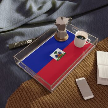 Haiti Flag Acrylic Serving Tray — Decorative Haitian Flag Home Bar Tray HAITIBEST