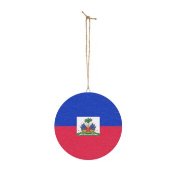 Haiti Flag Wood Sign – Round Decorative Haitian Flag Wall Plaque