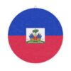 Haiti Flag Wood Sign – Round Decorative Haitian Flag Wall Plaque - Image 4