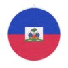 Haiti Flag Wood Sign – Round Decorative Haitian Flag Wall Plaque - Image 2